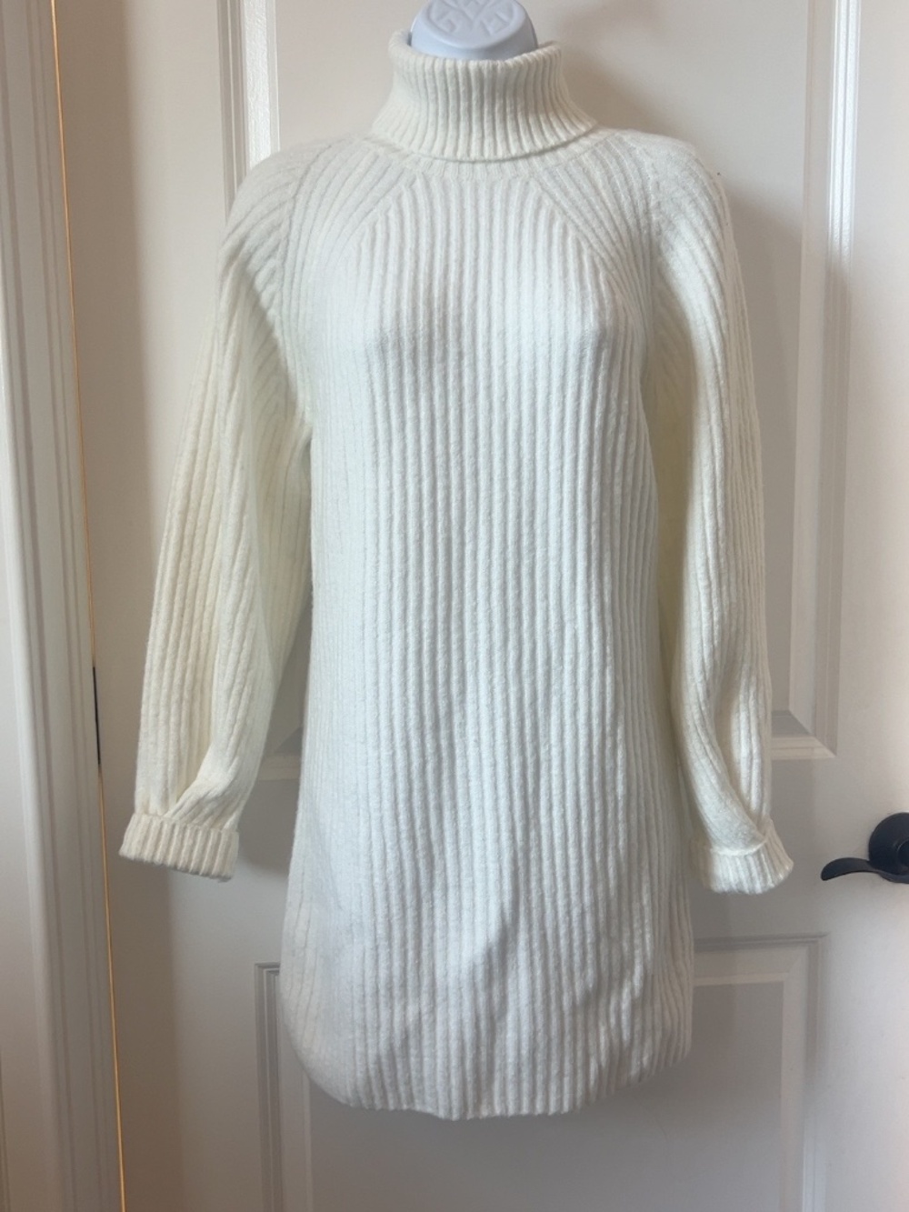 Missguided White Ribbed Turtleneck Sweater Mini Dress 2/4 NWT